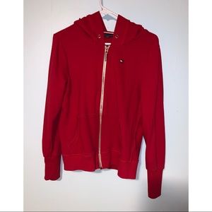 Red Tommy Hilfiger Zip Up Hoodie